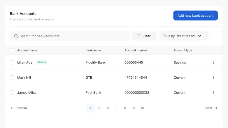 Vencru | Product Update: Bank Accounts Feature Vencru | Product Update: Bank Accounts Feature